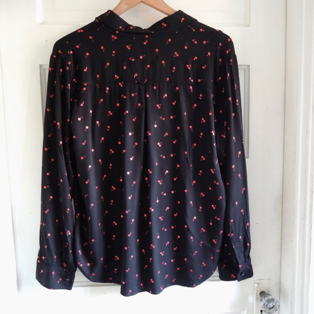 Rails Black & Red Rosci Metallic Cherries Button … - image 4